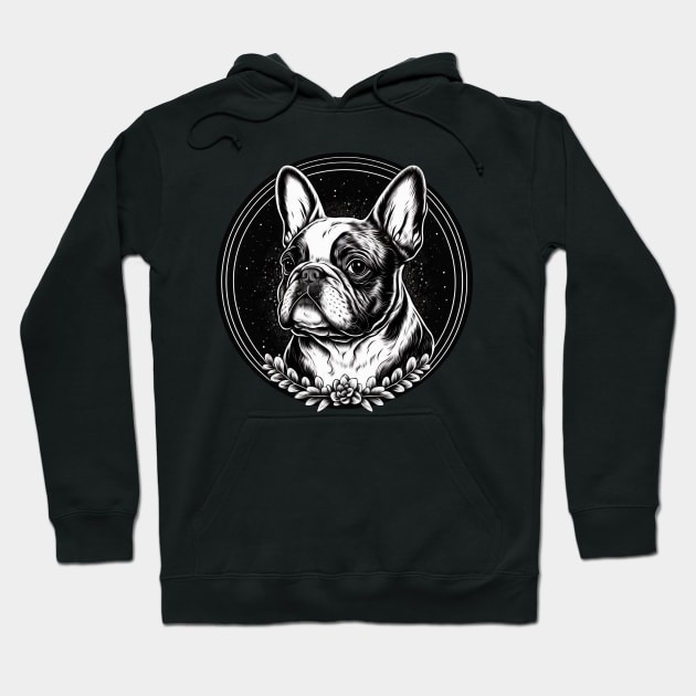 Cute Black and white French Bulldog Hoodie by KIDEnia